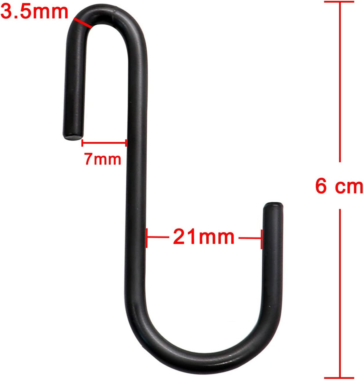 10 Pack Heavy Duty S Hooks Black S Shaped Hooks Hanging Hangers Hooks for Kitchen, Bathroom, Bedroom and Office: Pan, Pot, Coat, Bag, Plants(10 Pack/Black/Small)