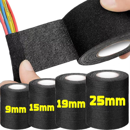 Electrical Tape Heat-Resistant Harness Bundle Insulation Auto Wiring Fabric Cloth Wrap Waterproof Cable Organizer Adhesive Tapes