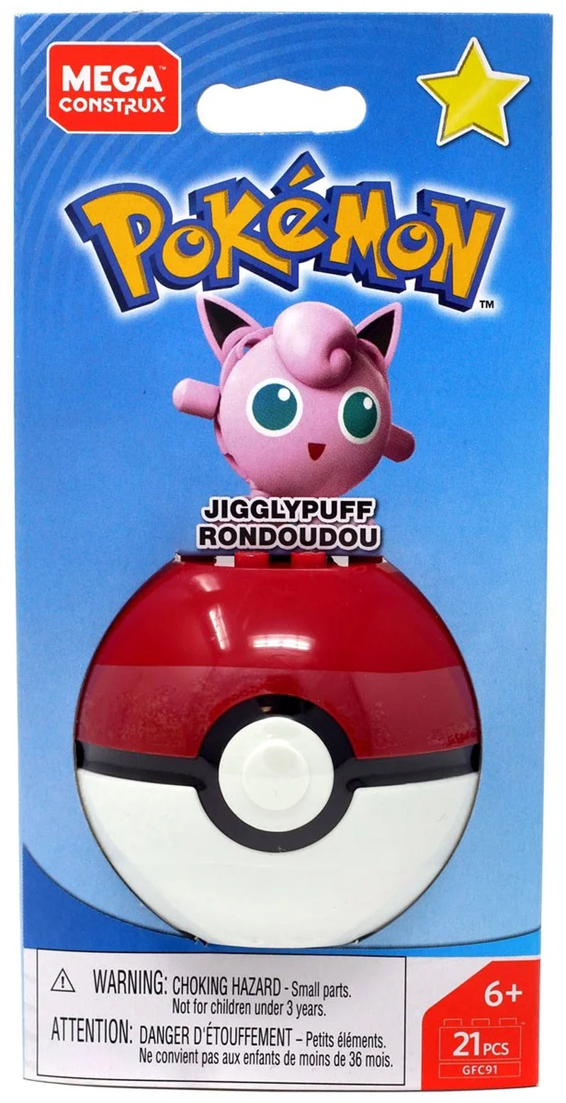 Pokemon Buildable Jigglypuff Figure & Poke Ball GFC91 Building Set (21 Pieces)