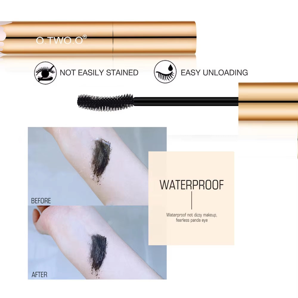 3D Mascara Lengthening Black Lash Eyelash Extension Eye Lashes Brush Beauty Makeup Long-Wearing Gold Color Mascara