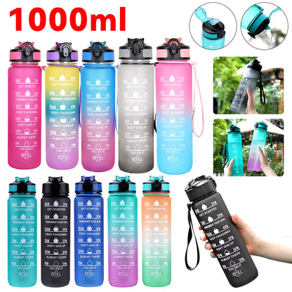 1L Water Bottle Portable Sport Water Bottle Pretty Drink Bottle Leakproof Gym Water Bottle for Outdoor Travel Fitness Cycling