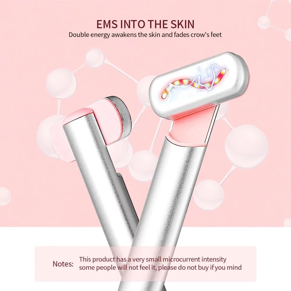 4 in 1 Facial Wand LED Red Light Therapy Wand Facial Massage Tool EMS Face Massager Machine Skin Care Beauty Device for Face Neck