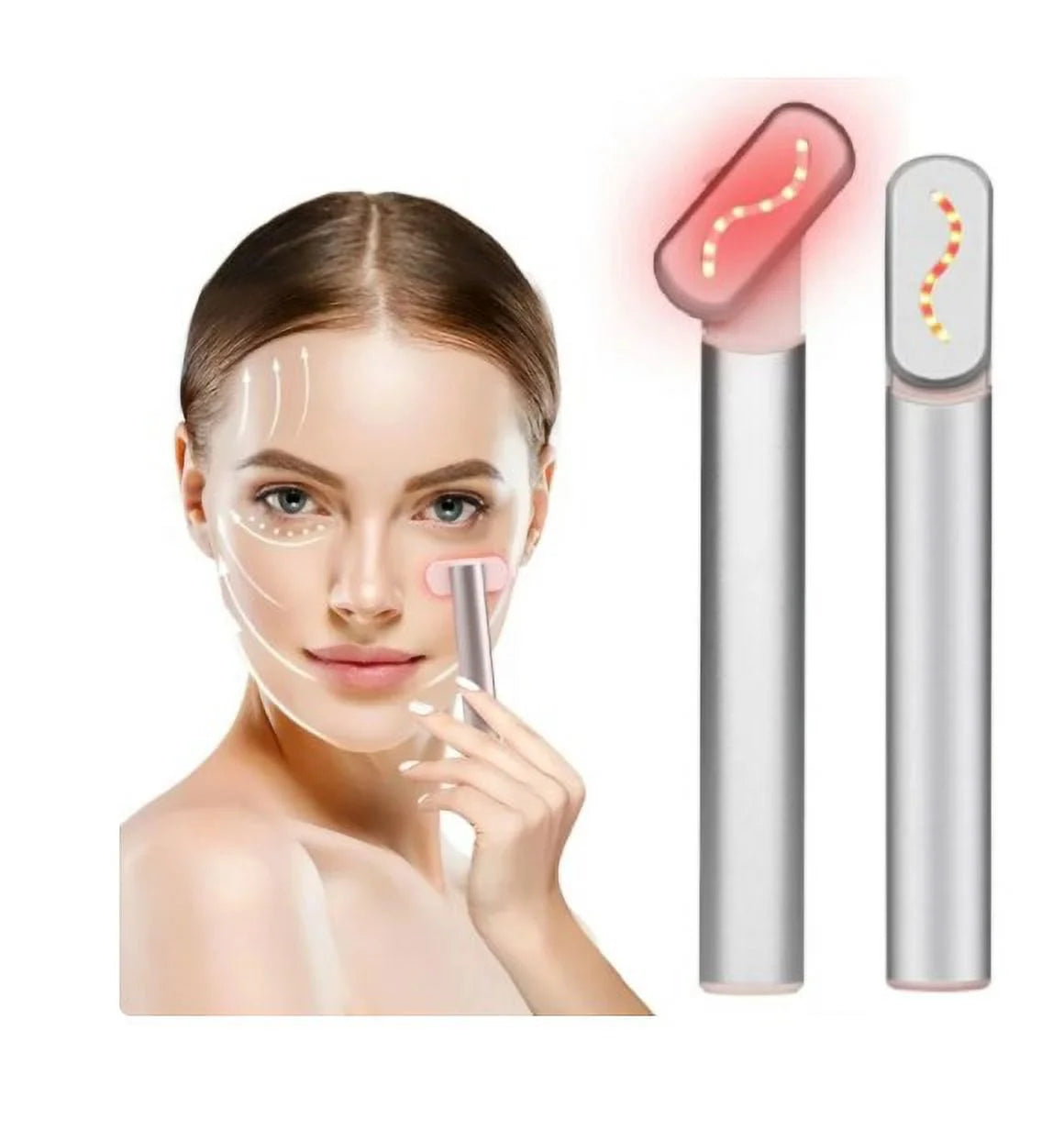 4 in 1 Facial Wand LED Red Light Therapy Wand Facial Massage Tool EMS Face Massager Machine Skin Care Beauty Device for Face Neck